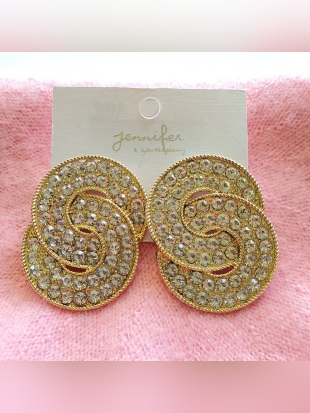 Retro Rhinestone "Eternity" Earrings - Picture 3 of 3